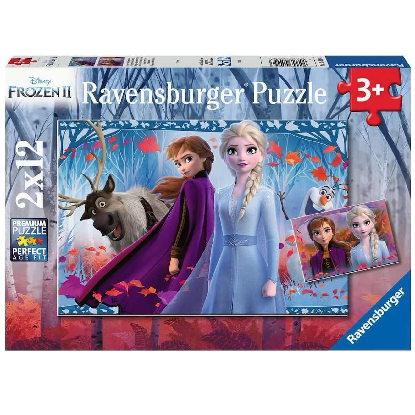 Puzzle Disney La Reine Des Neiges 2x12 Pcs Bleu