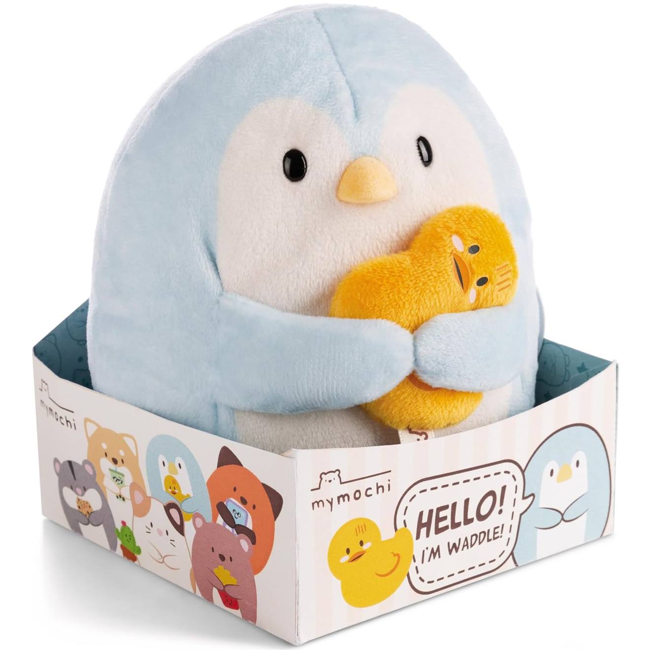 Peluche Pingouin Waddle 16 Cm Bleu