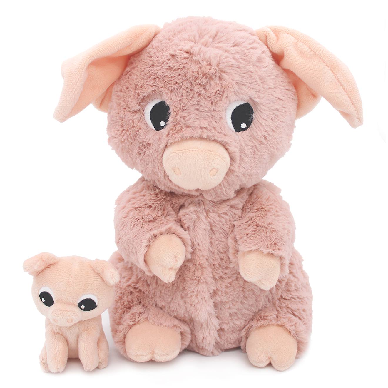 Peluche Cochon Maman Et Son Bébé Rose Rose