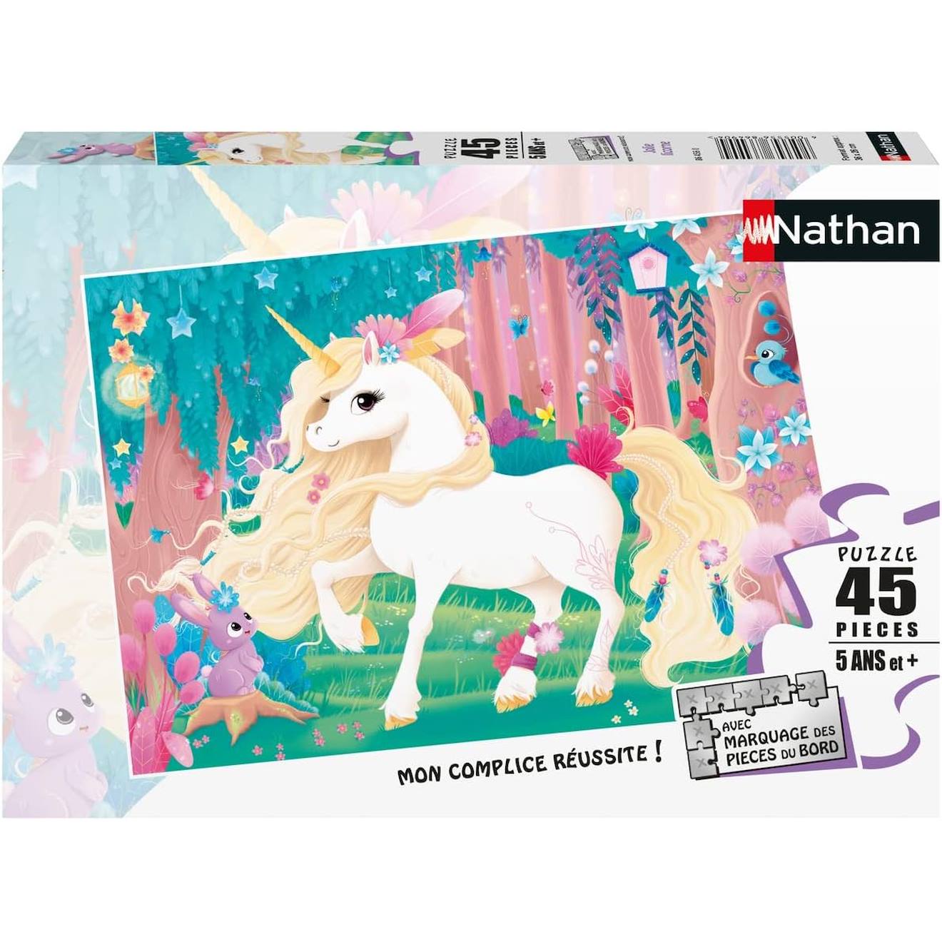 Puzzle Jolie Licorne 45 Pcs Rose