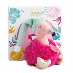 Jouet-Premier âge-Doudou flamant rose - les minizoo