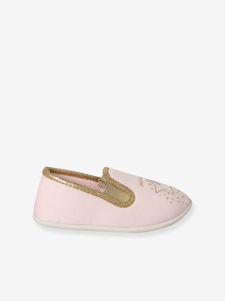 Chausson fille textile élastique rose+rose imprimé+rose pâle 9 - vertbaudet enfant 