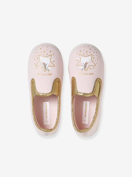 Chausson fille textile élastique rose+rose imprimé+rose pâle 8 - vertbaudet enfant 
