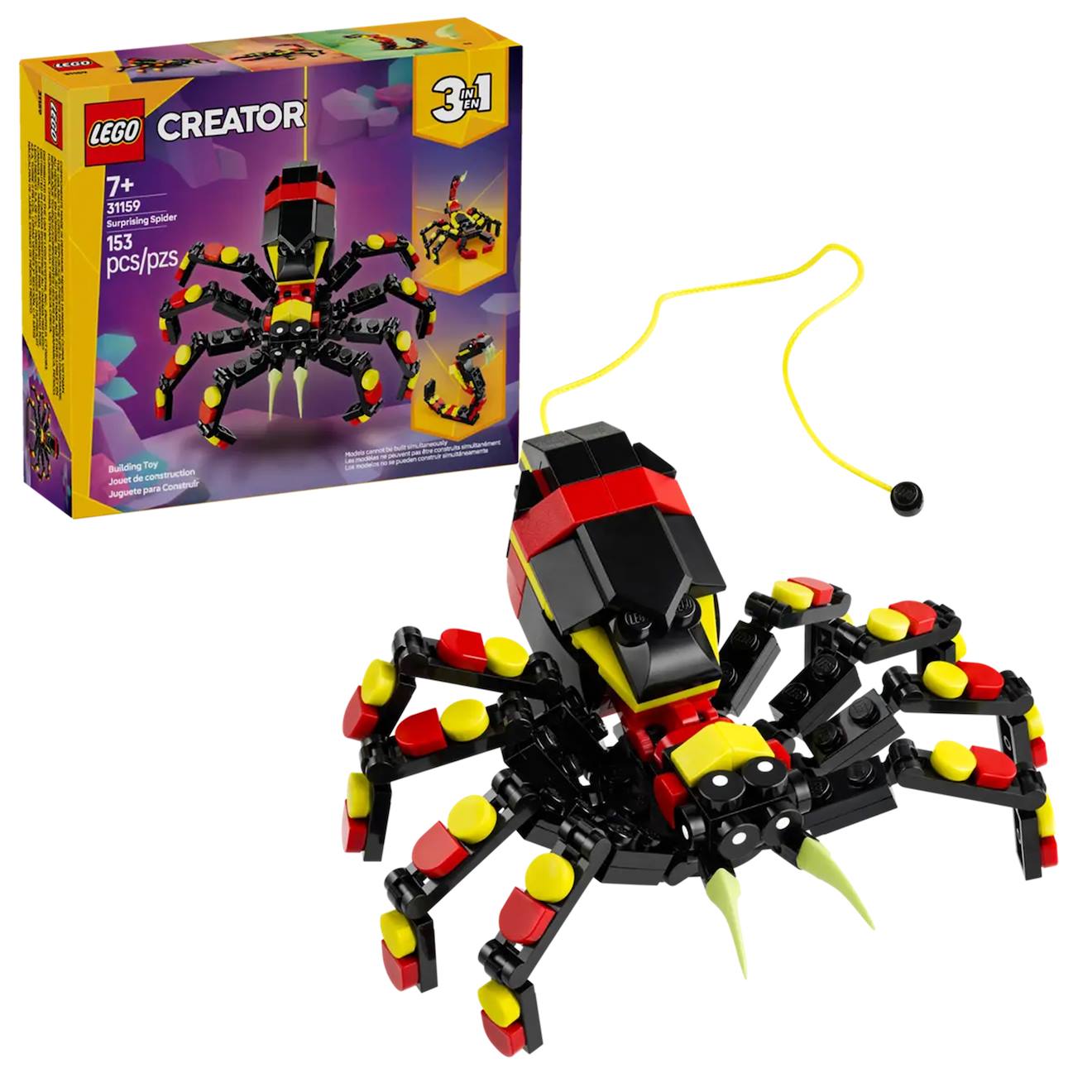 Creator 3 En 1 Animaux Sauvages : L'araignée Surprenante 31159 Multicolore