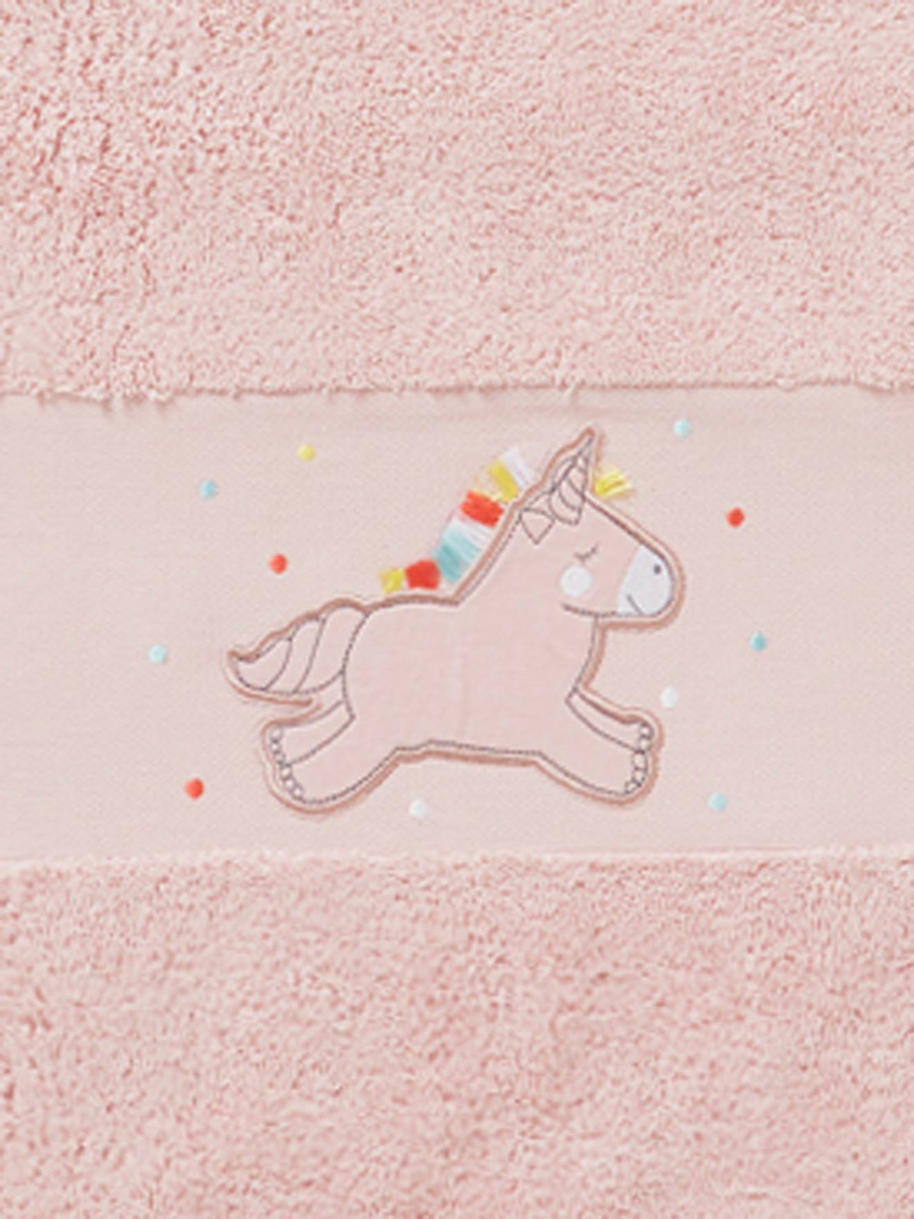 Serviette de bain Licorne rose clair (Vertbaudet) - Image 2