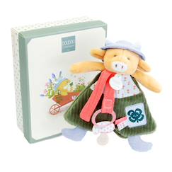 Jouet-Premier âge-Doudou attache-sucette vache aneth 19 cm