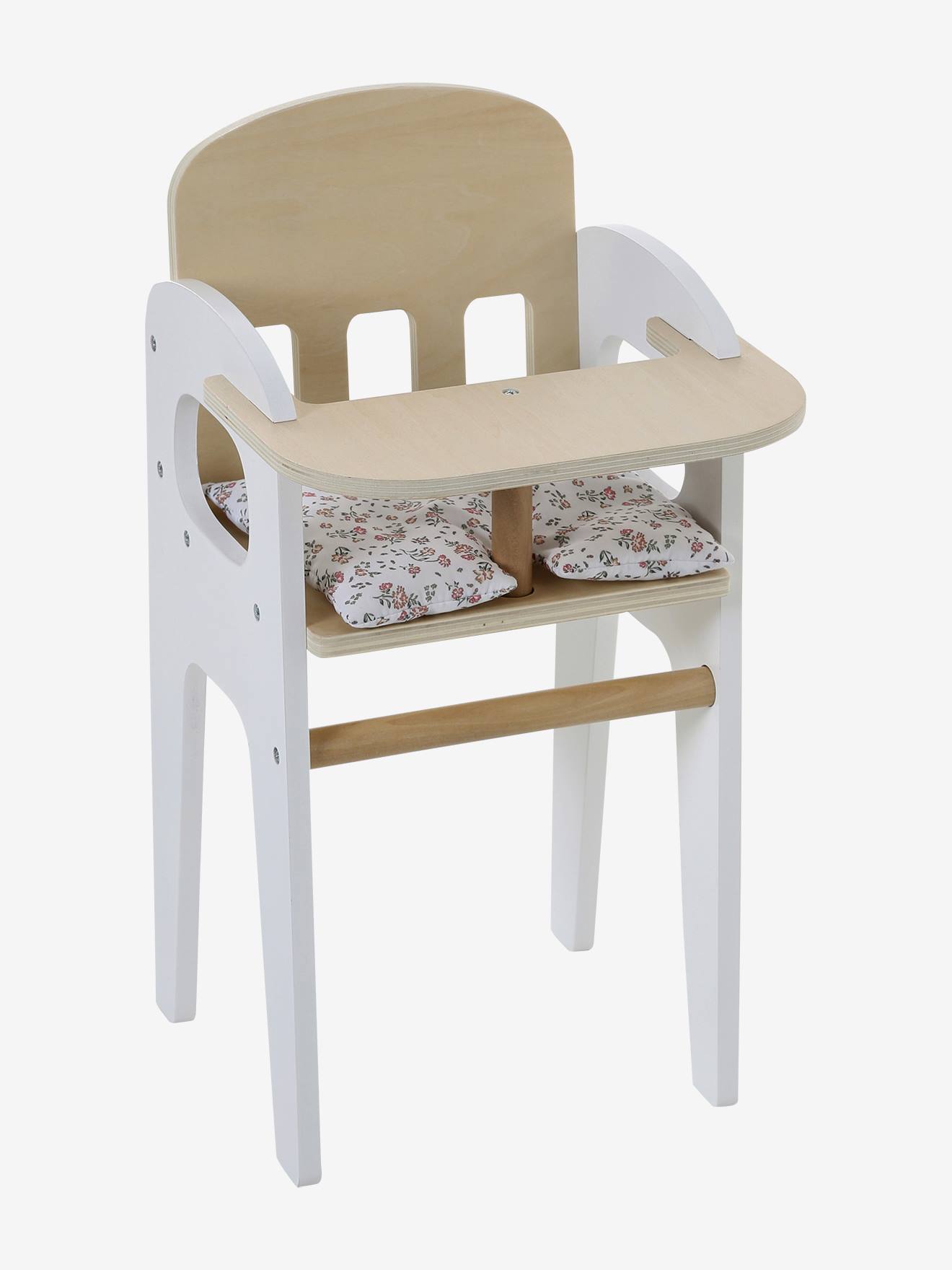Chaise haute pour poupon en bois FSC® blanc (Vertbaudet) - Image 1