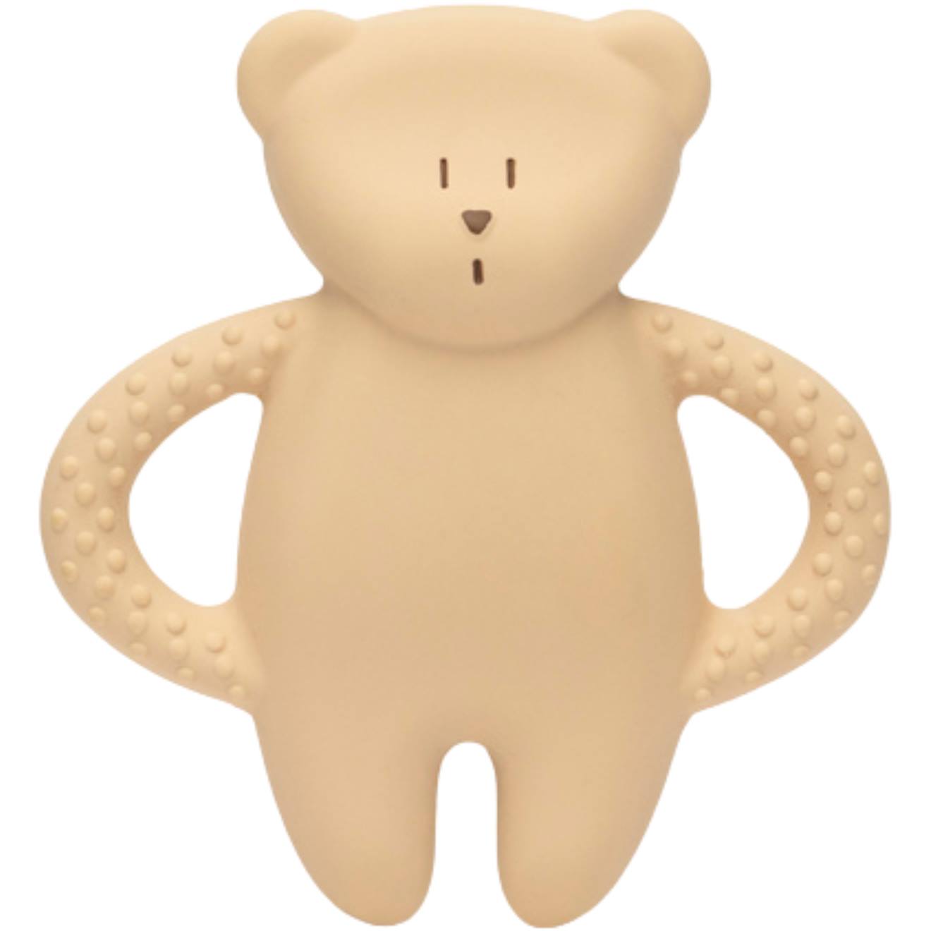Ourson De Dentition En Caoutchouc Naturel Blanc Polaire Sable (Moonie) - Couverture