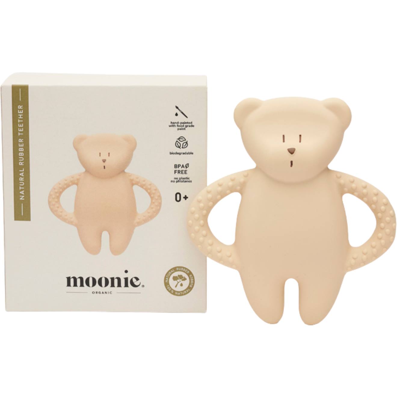 Ourson De Dentition En Caoutchouc Naturel Blanc Polaire Sable (Moonie) - Image 1
