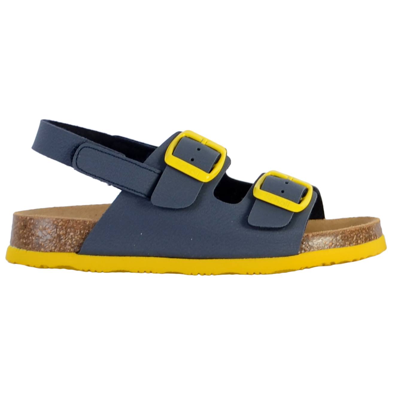 Mules En Cuir À Scratch Bleu Marine