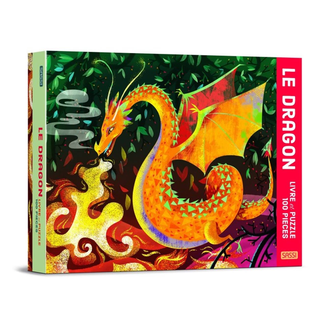 Le Dragon - Livre Et Puzzle 100 Pcs Orange