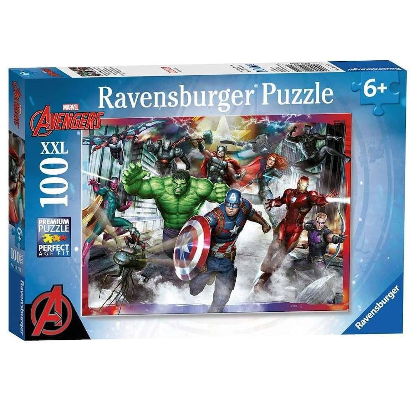 Puzzle Grands Héros Marvel Avengers 100 Pcs Xxl Bleu