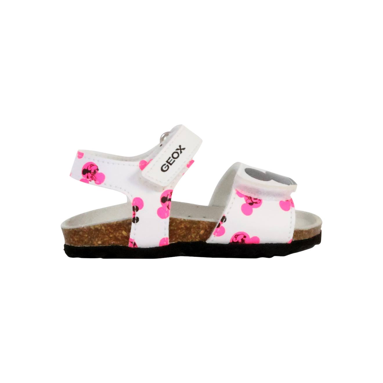 Sandales En Cuir À Scratch Blanc Fushia