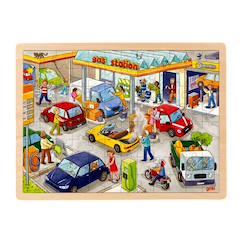 Jouet-Jeux éducatifs-Puzzles-Puzzle station-service