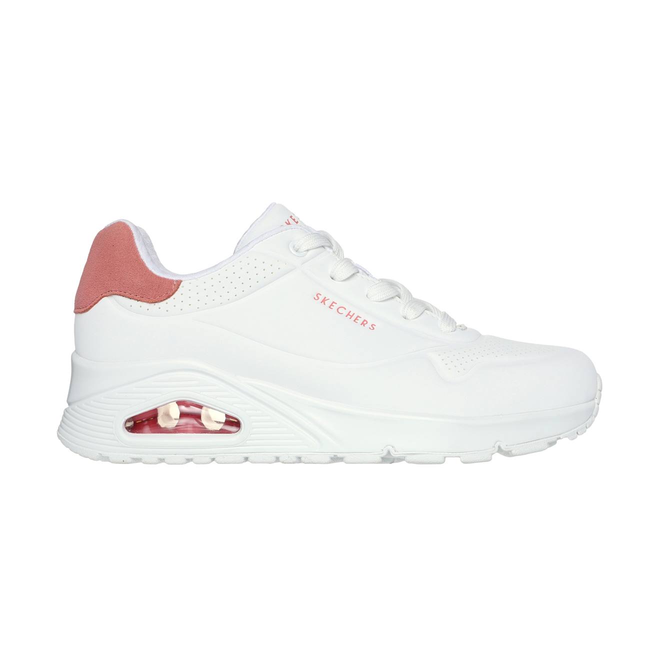 Baskets Basses À Lacets Blanc Corail