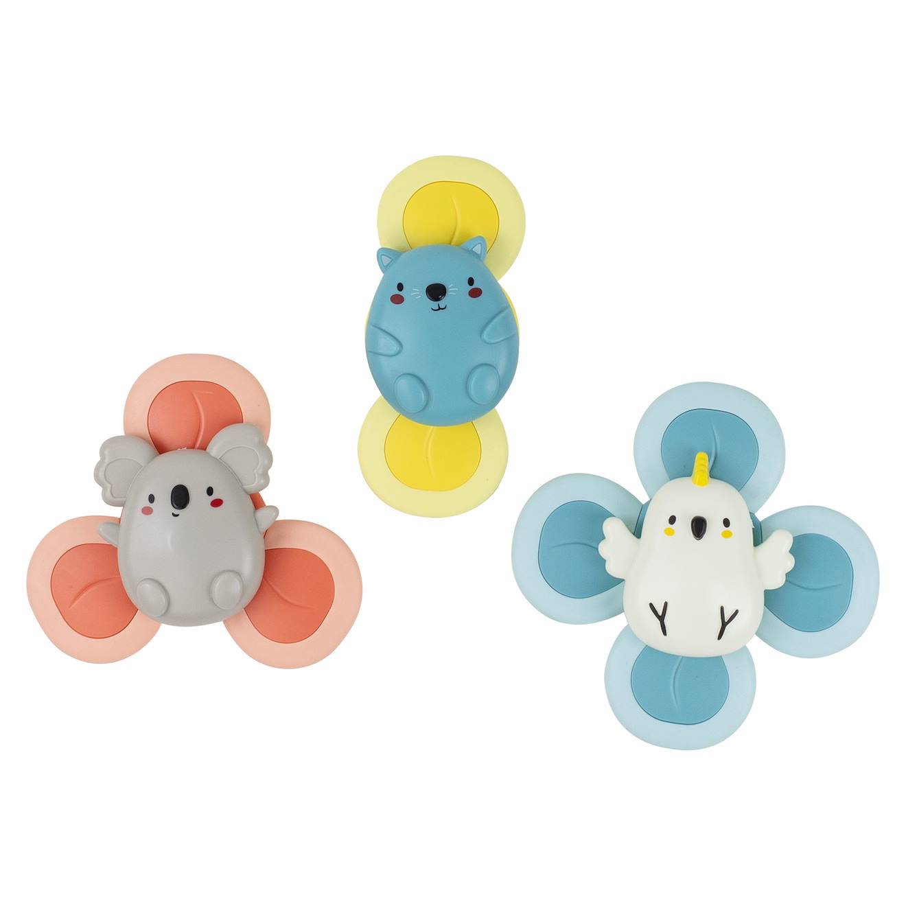 3 spinners sensoriels animaux blanc