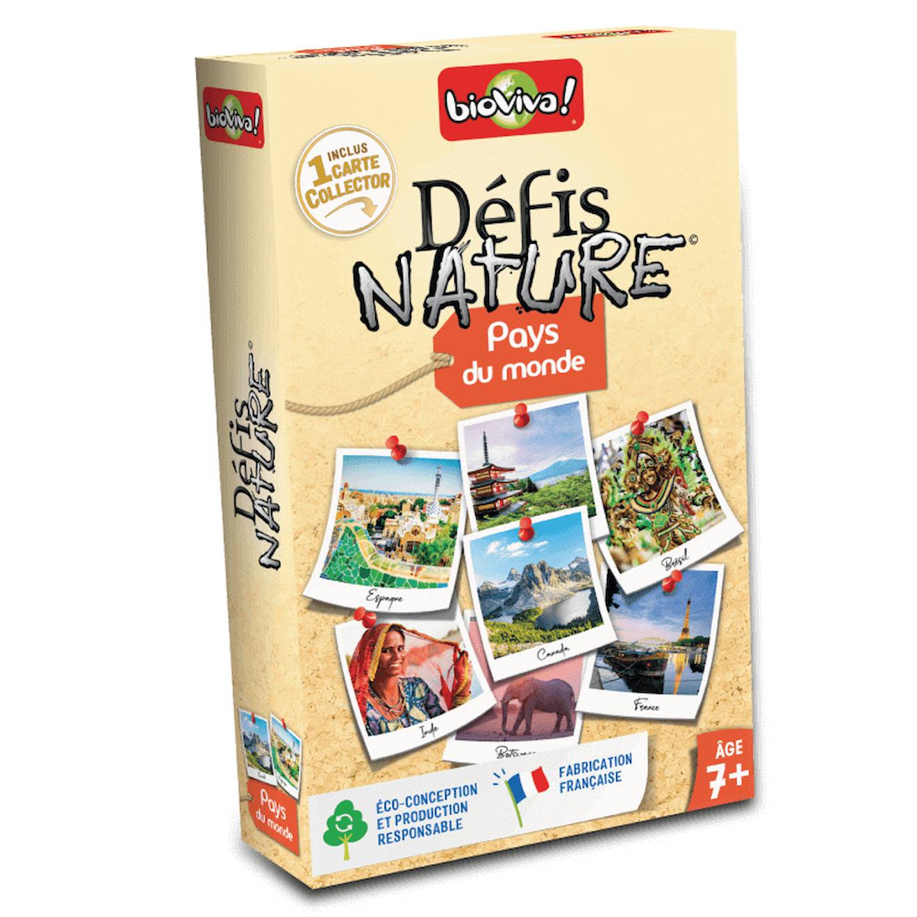 Jeu De Cartes Défis Nature - Pays Du Monde - Fabriqué En France Multicolore