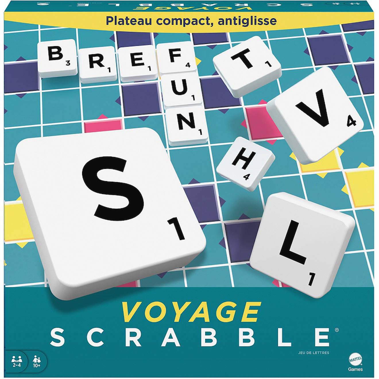 Jeu De Société Scrabble Voyage Édition Miniature Multicolore