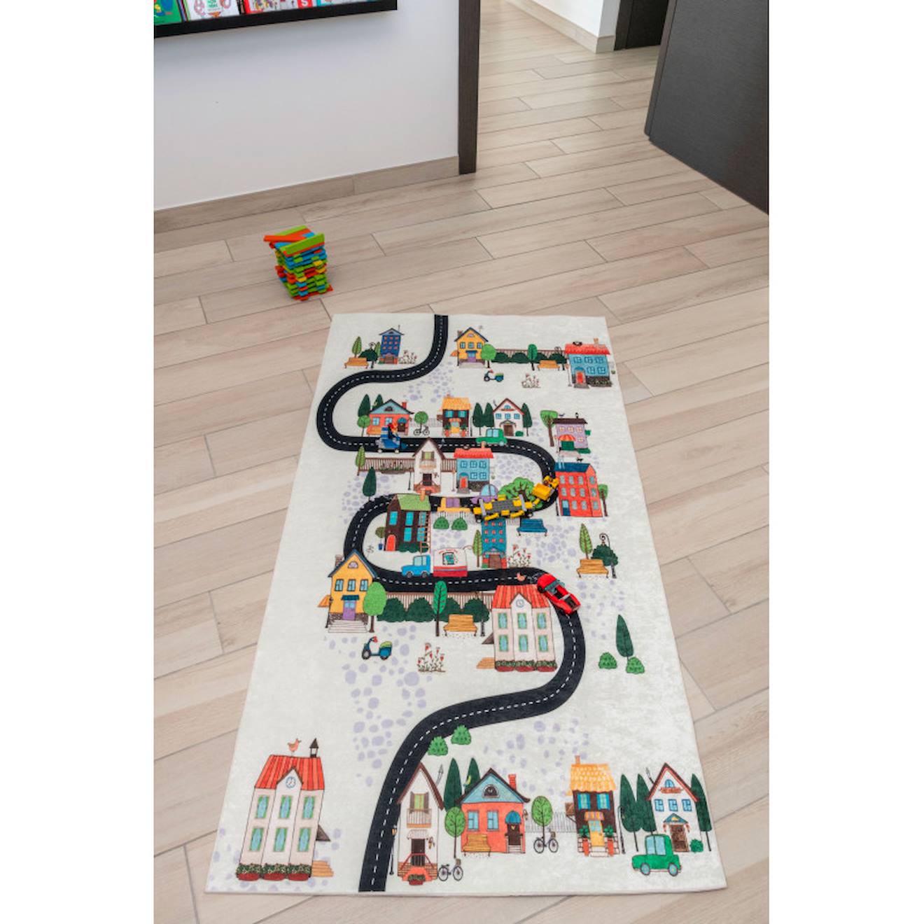 Tapis Enfant Circuit Blanc (Nazar Rugs) - Image 1