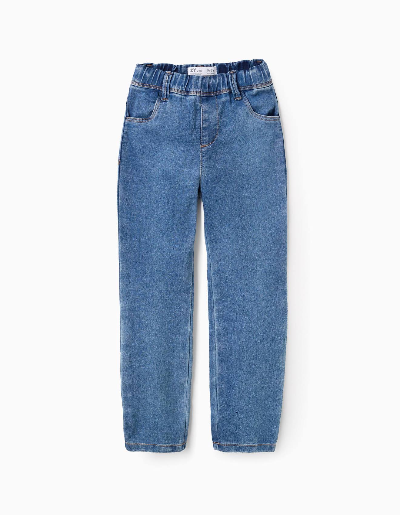 Jegging En Denim À Taille Réglable Bleu
