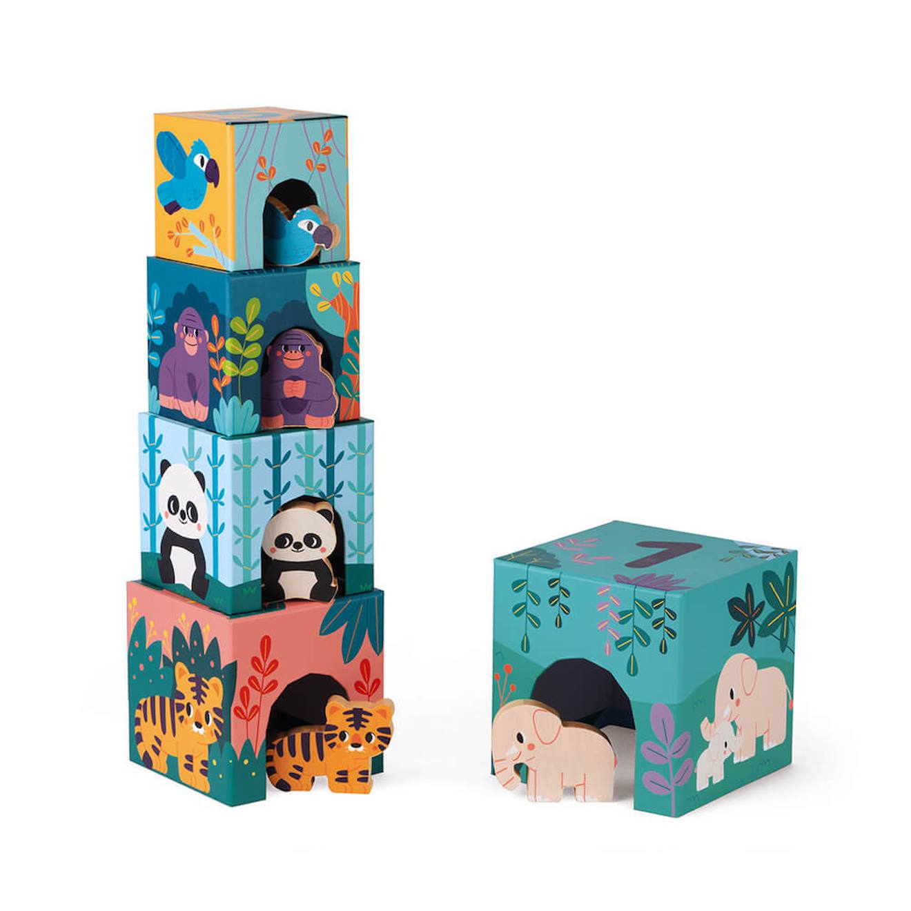 Pyramide Et Figurines Les Animaux Bleu
