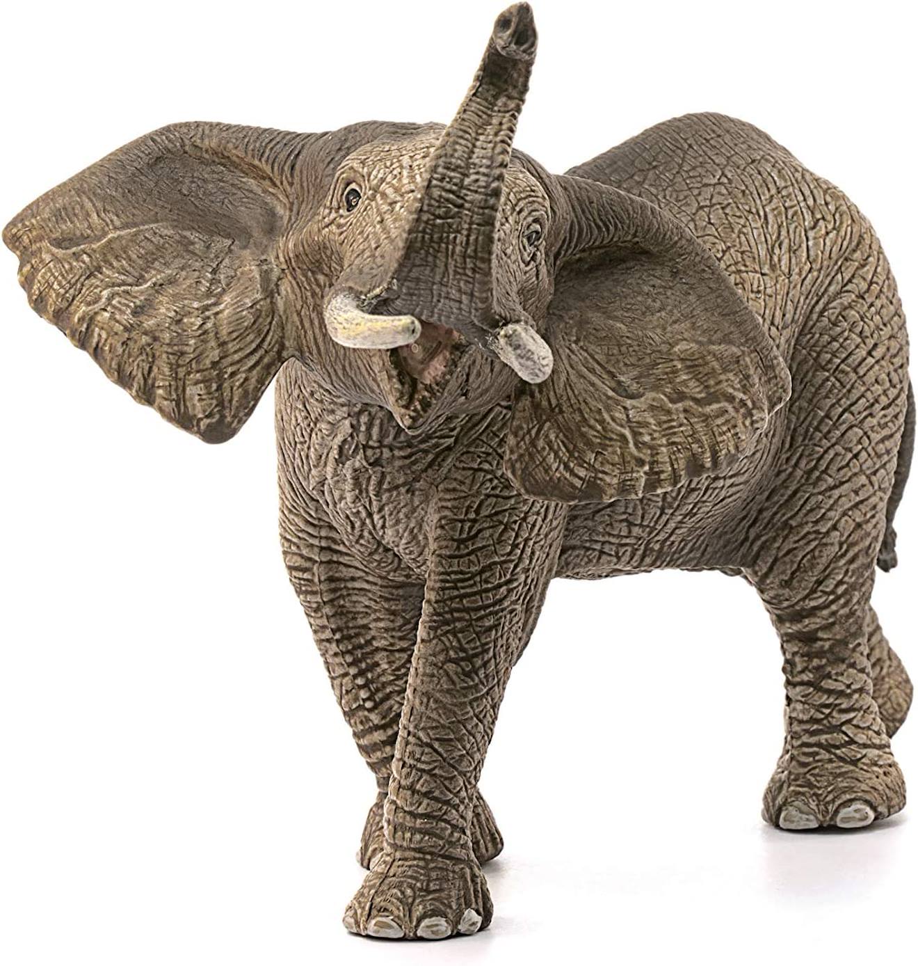 Figurine Éléphant D'afrique Barrissant Marron