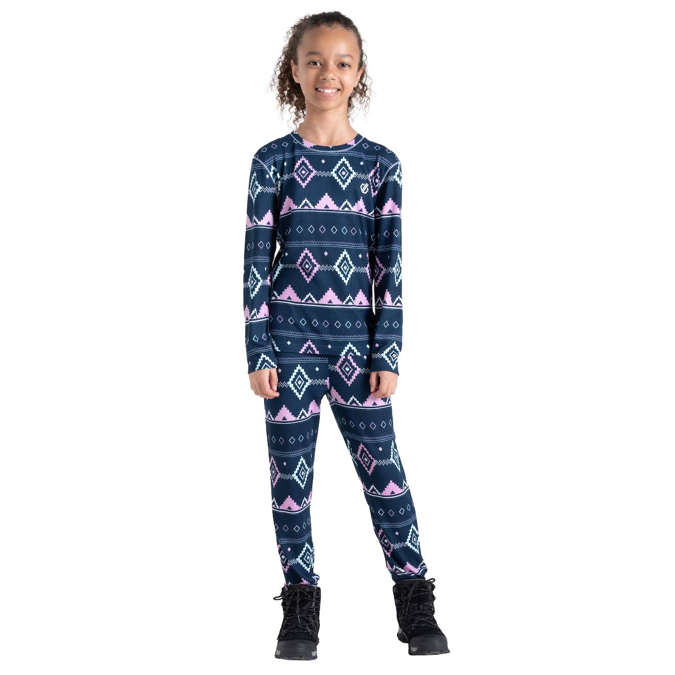 Ensemble Thermique Polyester Pow Rose Pâle / Denim Sombre