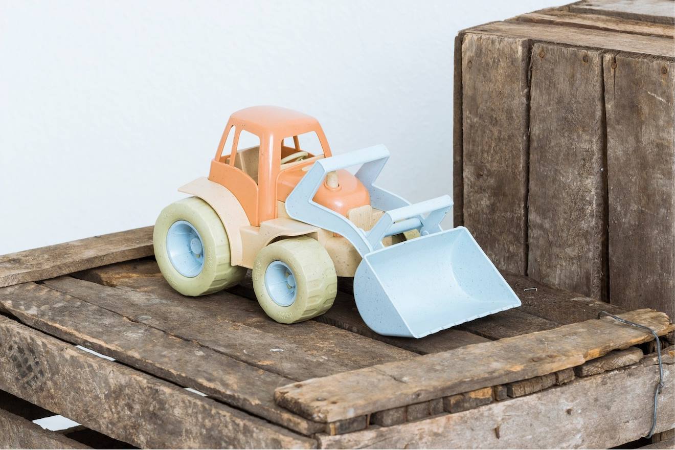 Tracteur Pelleteuse En Bioplastique Orange (dantoy) - Image 1