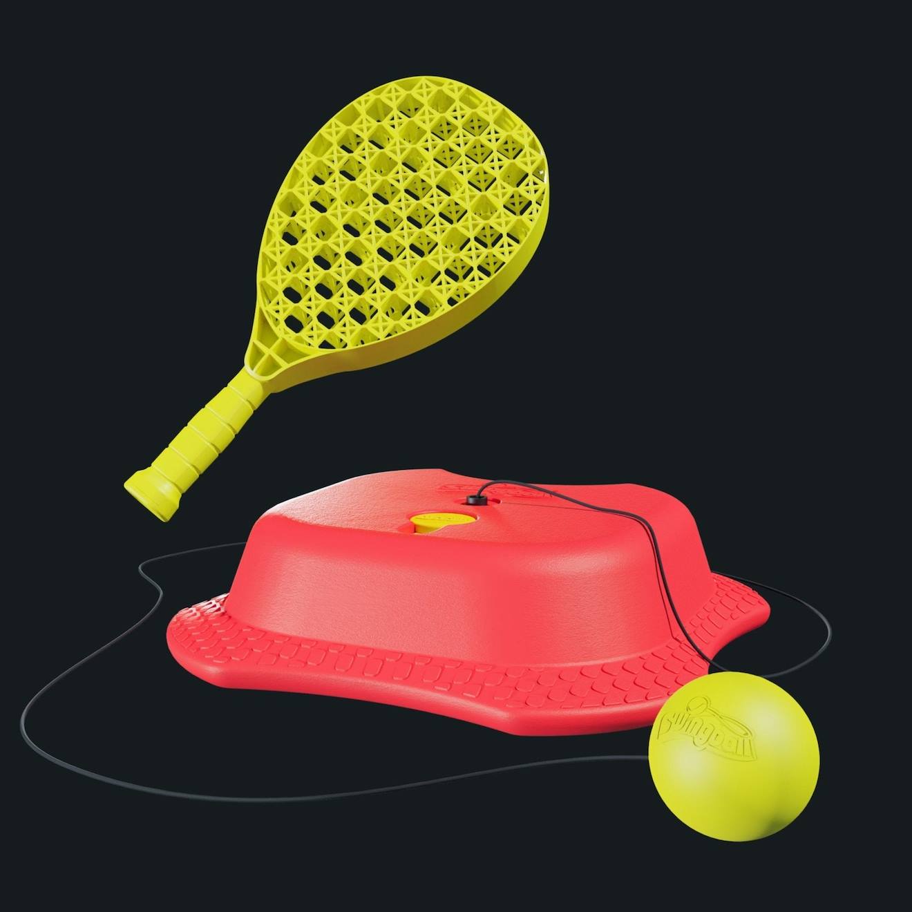 Jeu De Raquettes Swingball Reflex Tennis Métal Rouge - Jaune