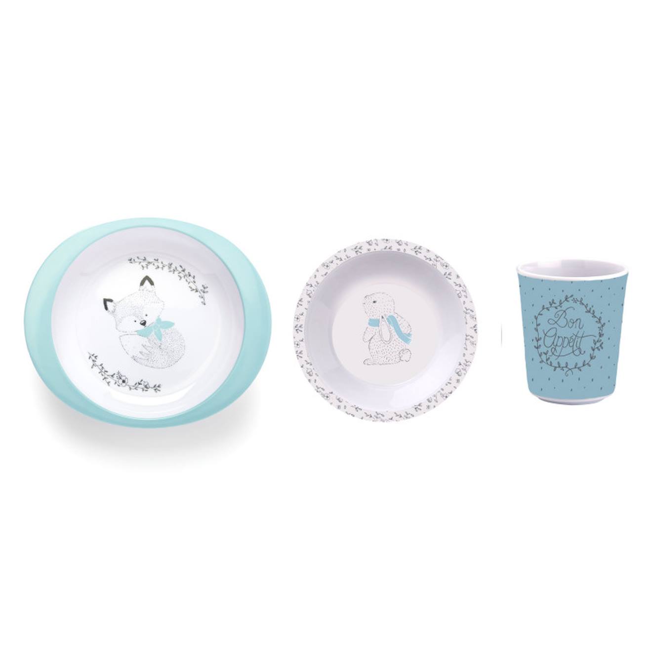 Lot Vaisselle Mélamine Bleu