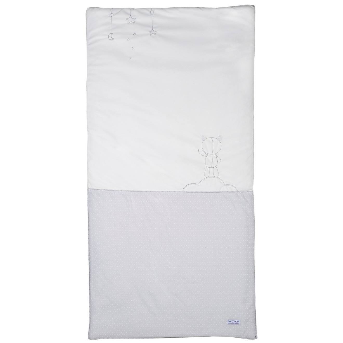 Edredon Pour Lit Bébé En Coton - Celeste Blanc/gris