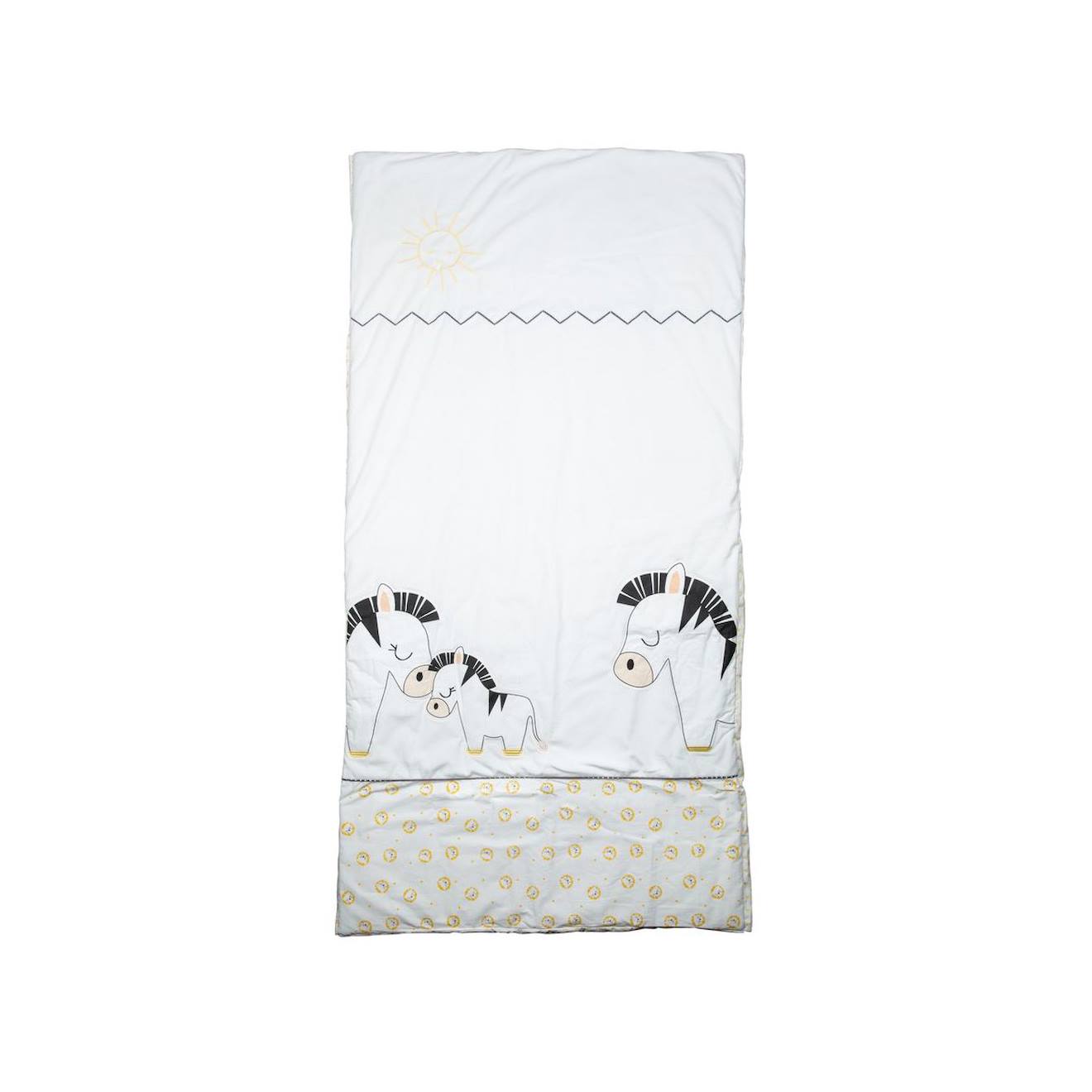 Edredon Lit Bébé En Coton - Pluche Et Pompon Blanc