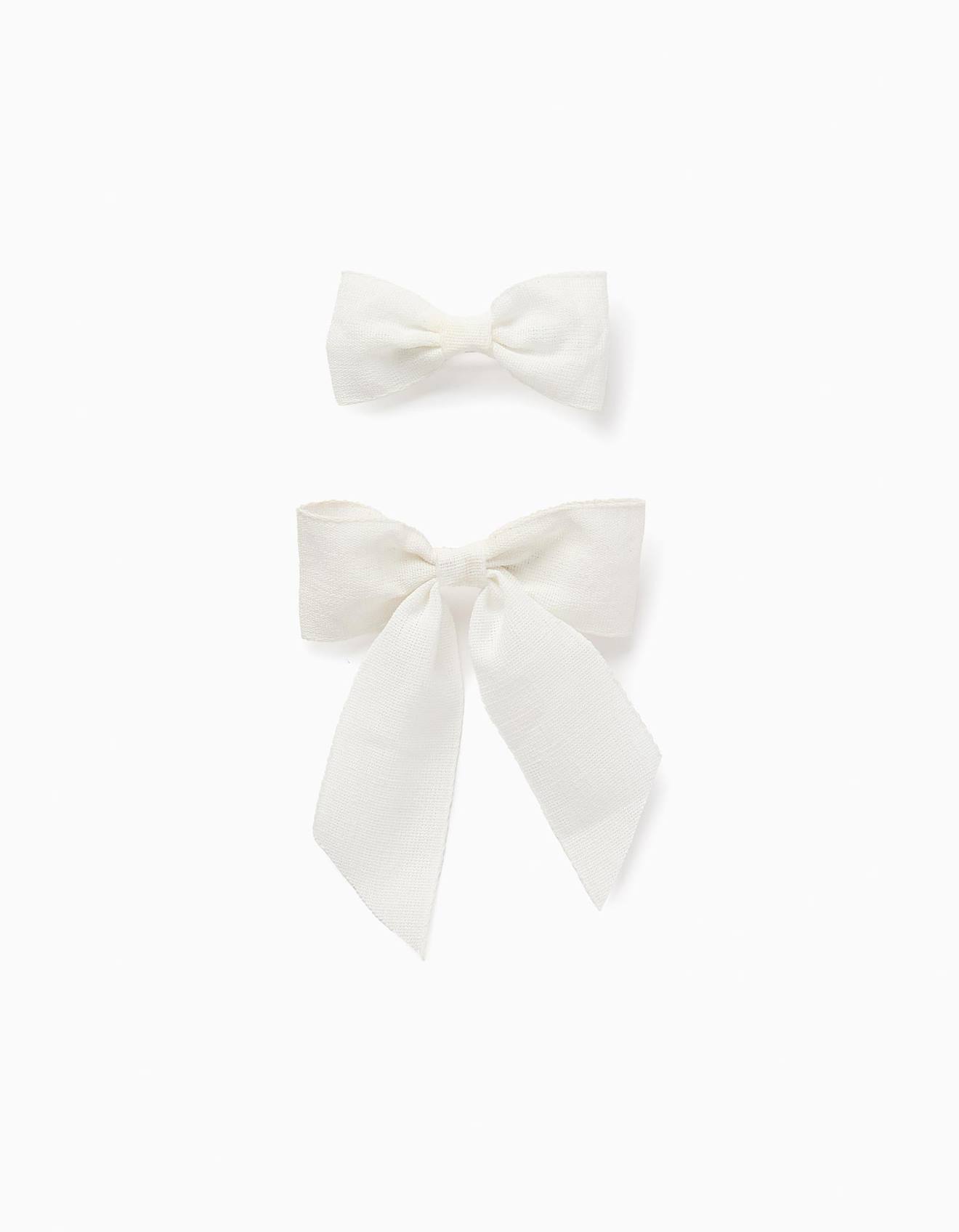 Pack 2 Barrettes À Cheveux Avec Nœuds Blanc