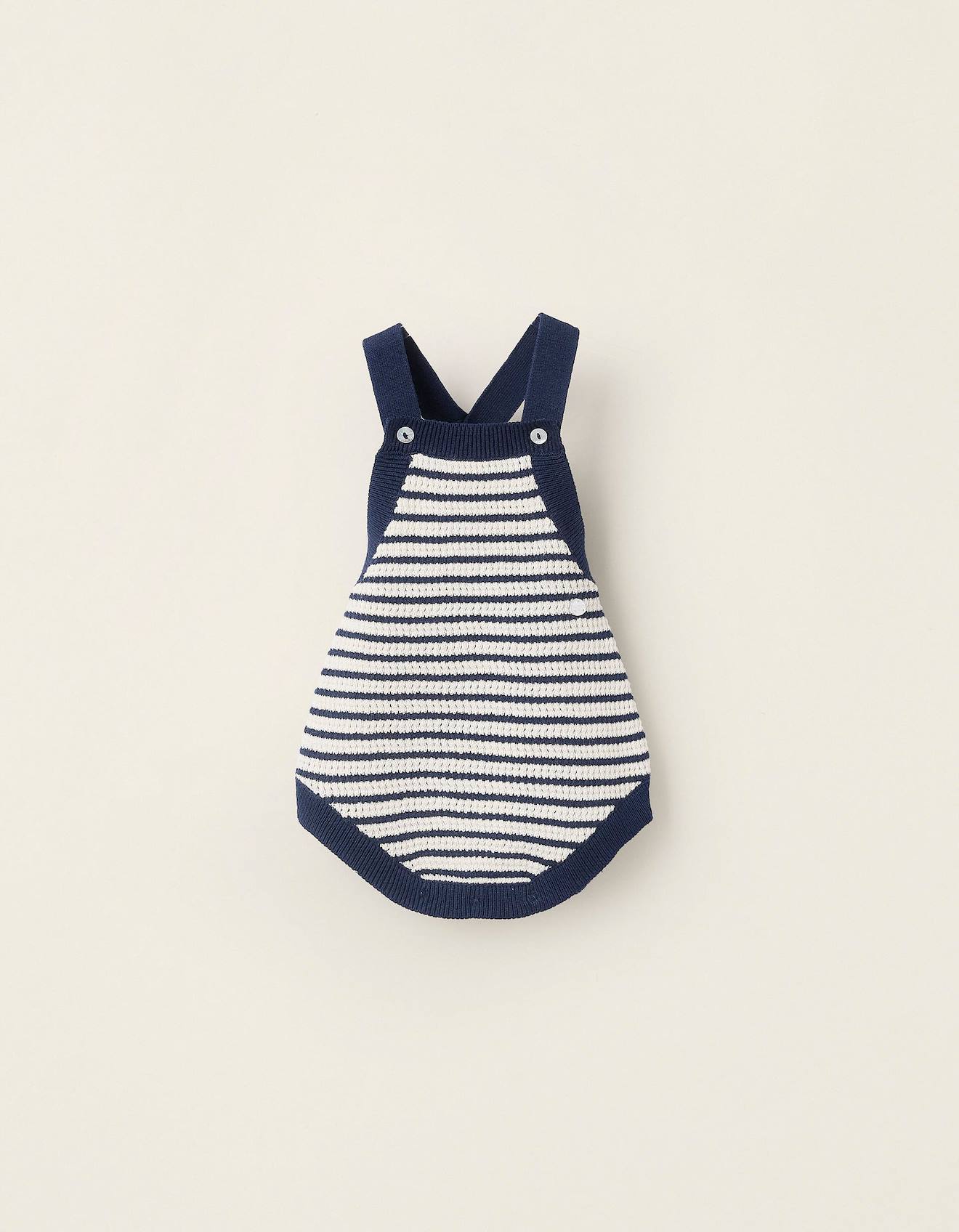 Combi-short En Maille À Rayures Bleu Foncé
