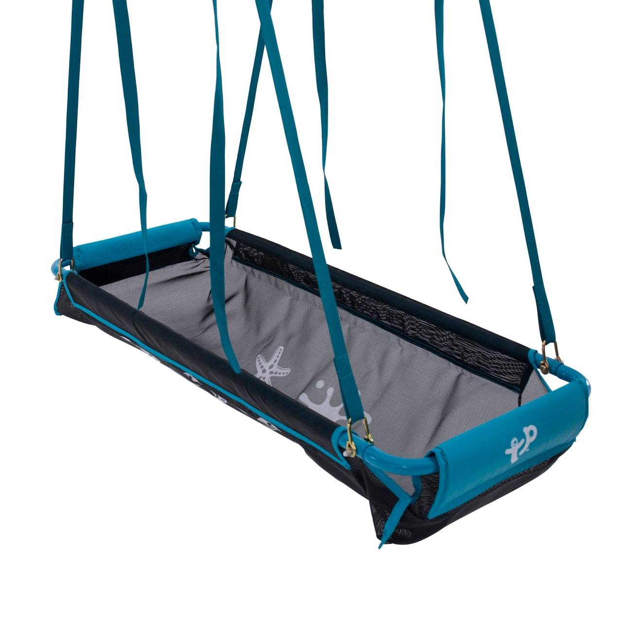 Bateau Pirate Avec Collier Pour Portique Bois Carré Métal 9x9cm Bleu - Noir