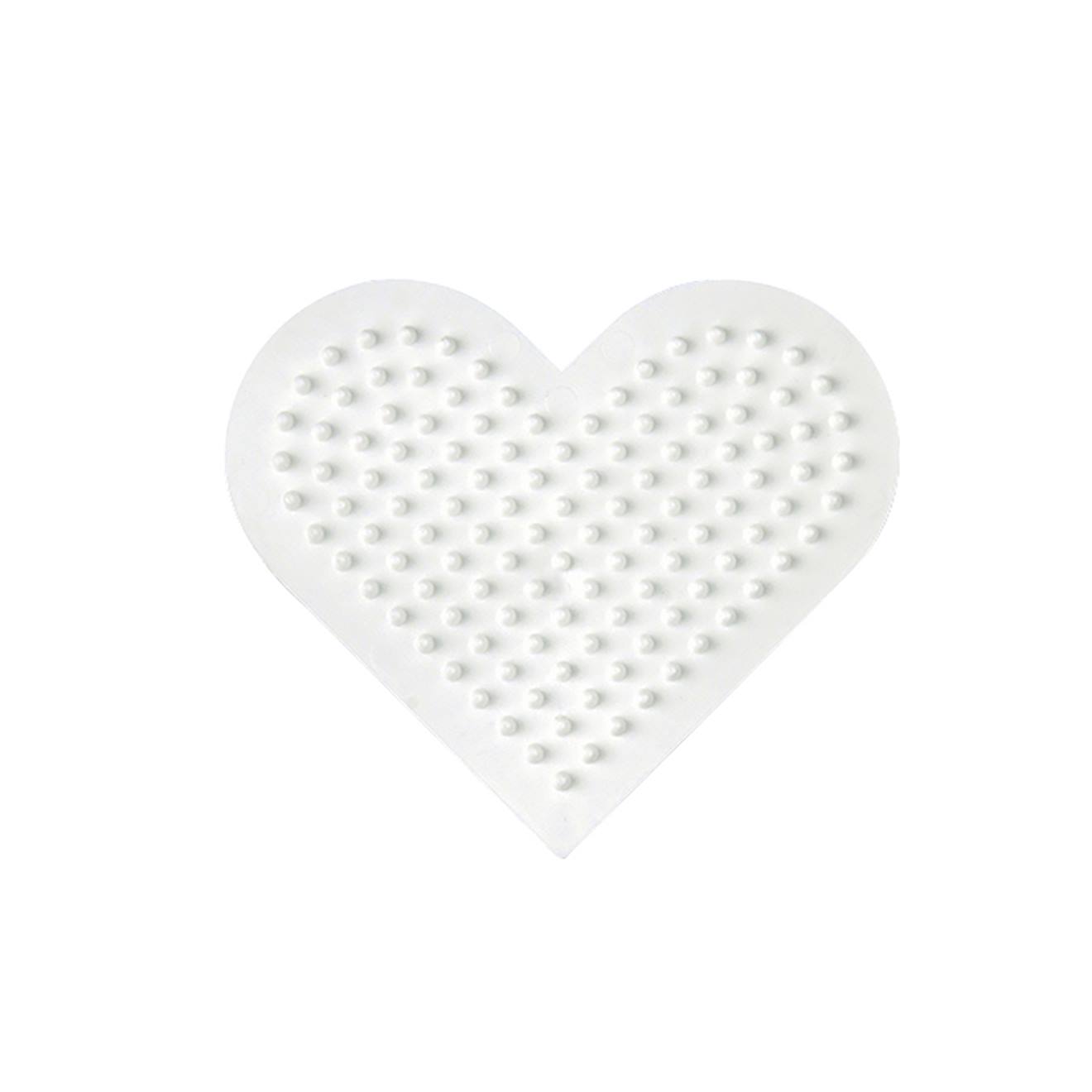 Plaque Petit Cœur Perles Plastique Midi Blanc