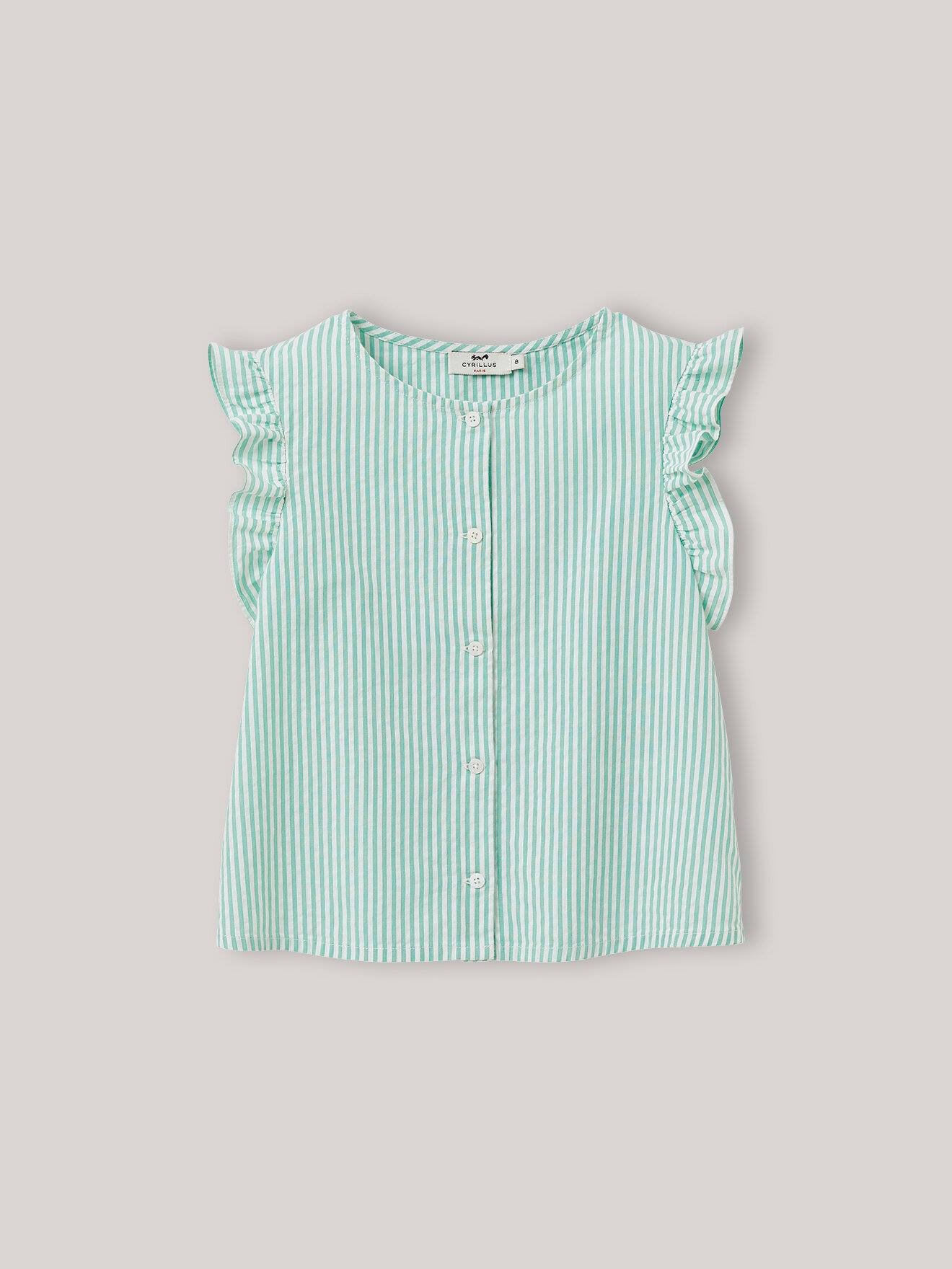 Chemise Seersucker Rayé Raye Vert