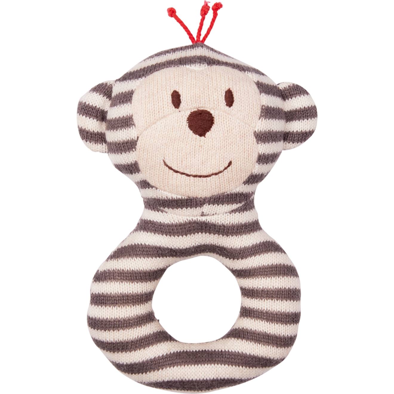 Babyglück Hochet Anneau Singe Gris Marron Et Beige
