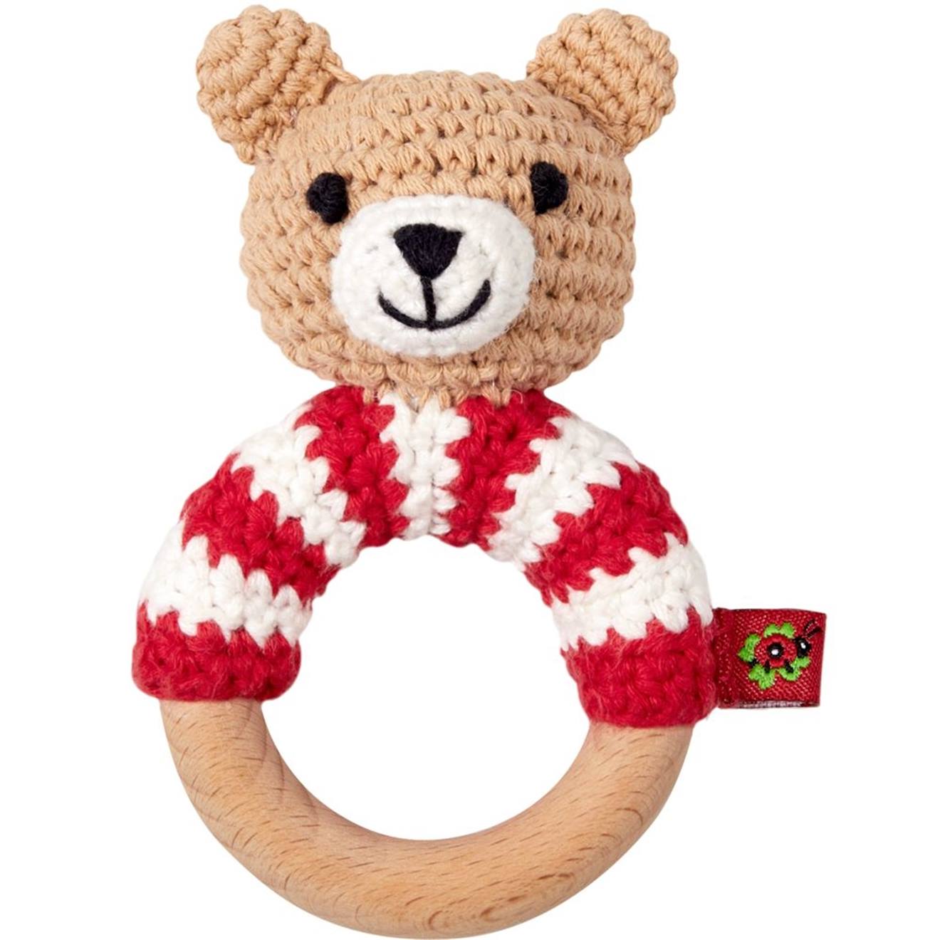 Hochet Anneau Au Crochet Teddy Babyglück Multicolore