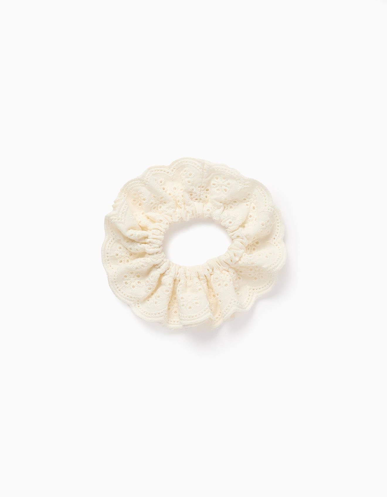 Chouchou Avec Broderie Anglaise Blanc