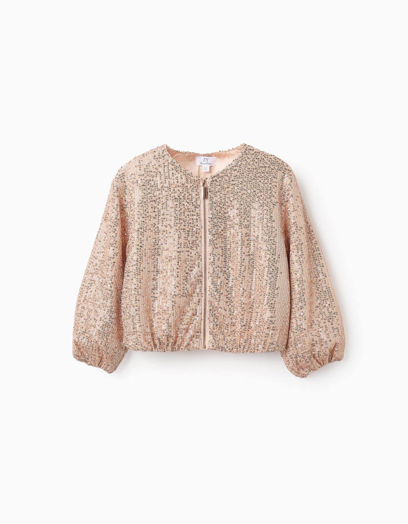 Vestes Avec Sequins Beige Foncé