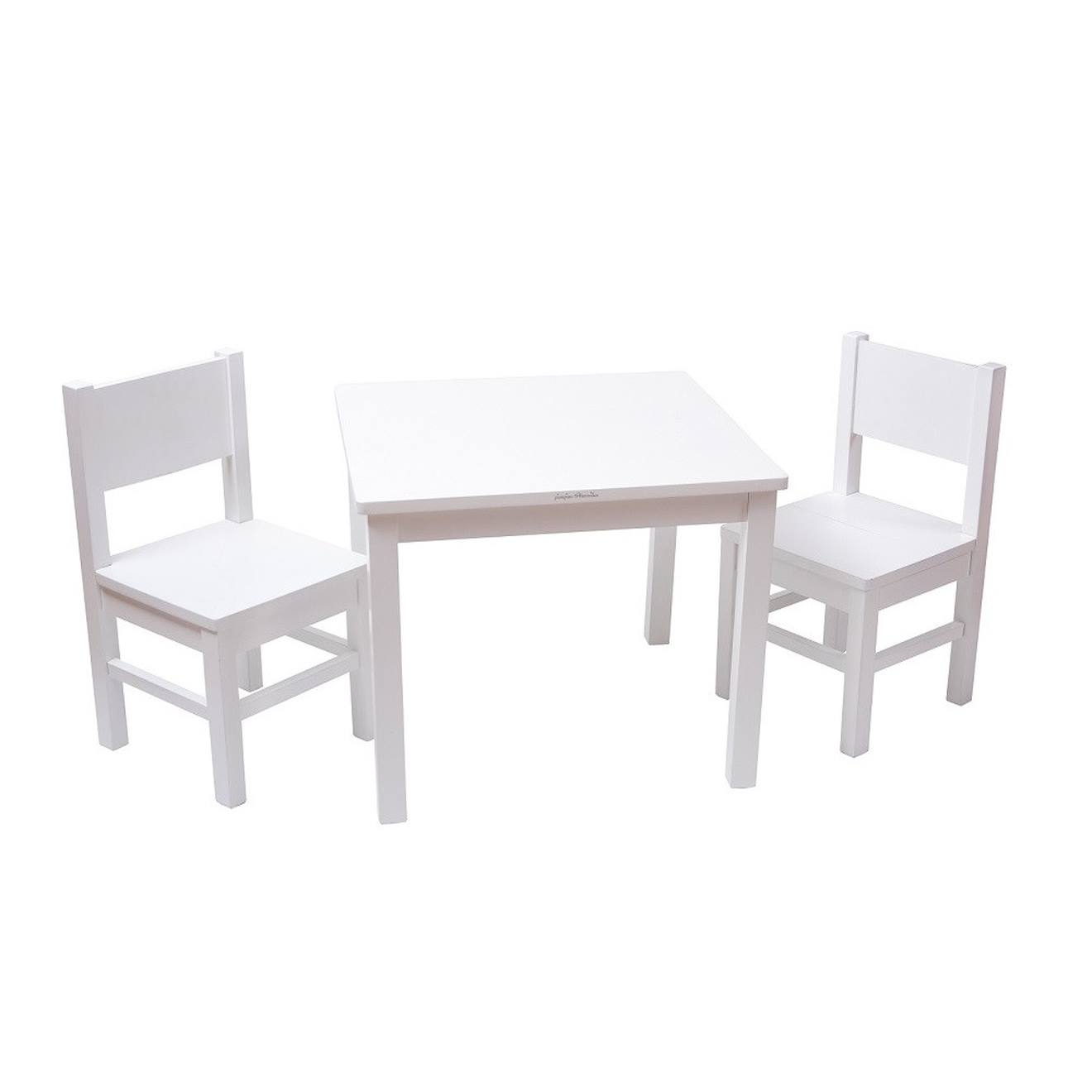 Ensemble Table Et Chaises Enfant En Bois 4-7 Ans Blanc