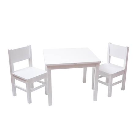Pioupiou Et Merveilles - Ensemble Table Et Chaises Enfant En Bois 4-7 Ans Blanc