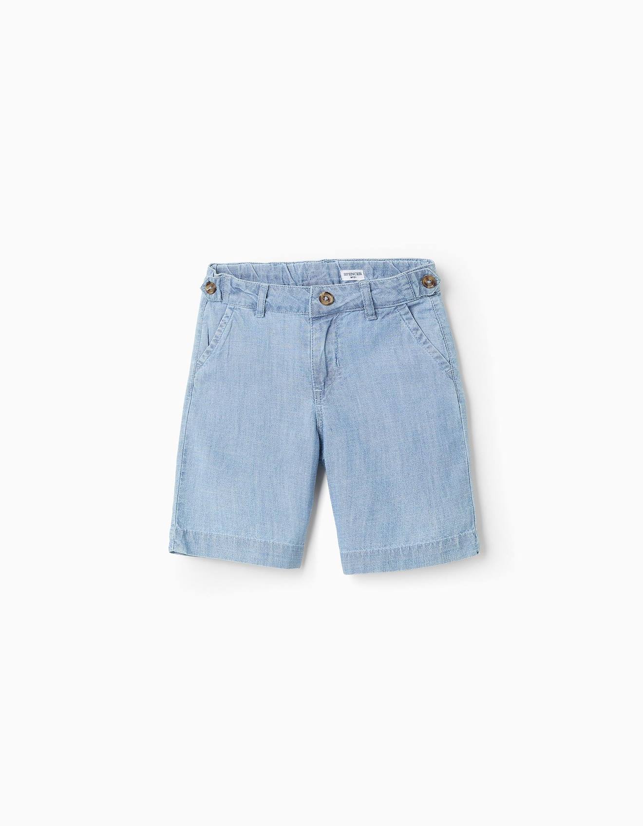Short En Jean En Denim Bleu Clair