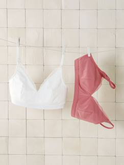 Vêtements de grossesse-Lingerie-Lot 2 soutiens-gorge forme triangle grossesse et allaitement en coton biologique*