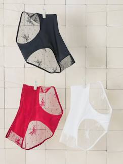 Vêtements de grossesse-Lot de 3 culottes de grossesse en dentelle brodée