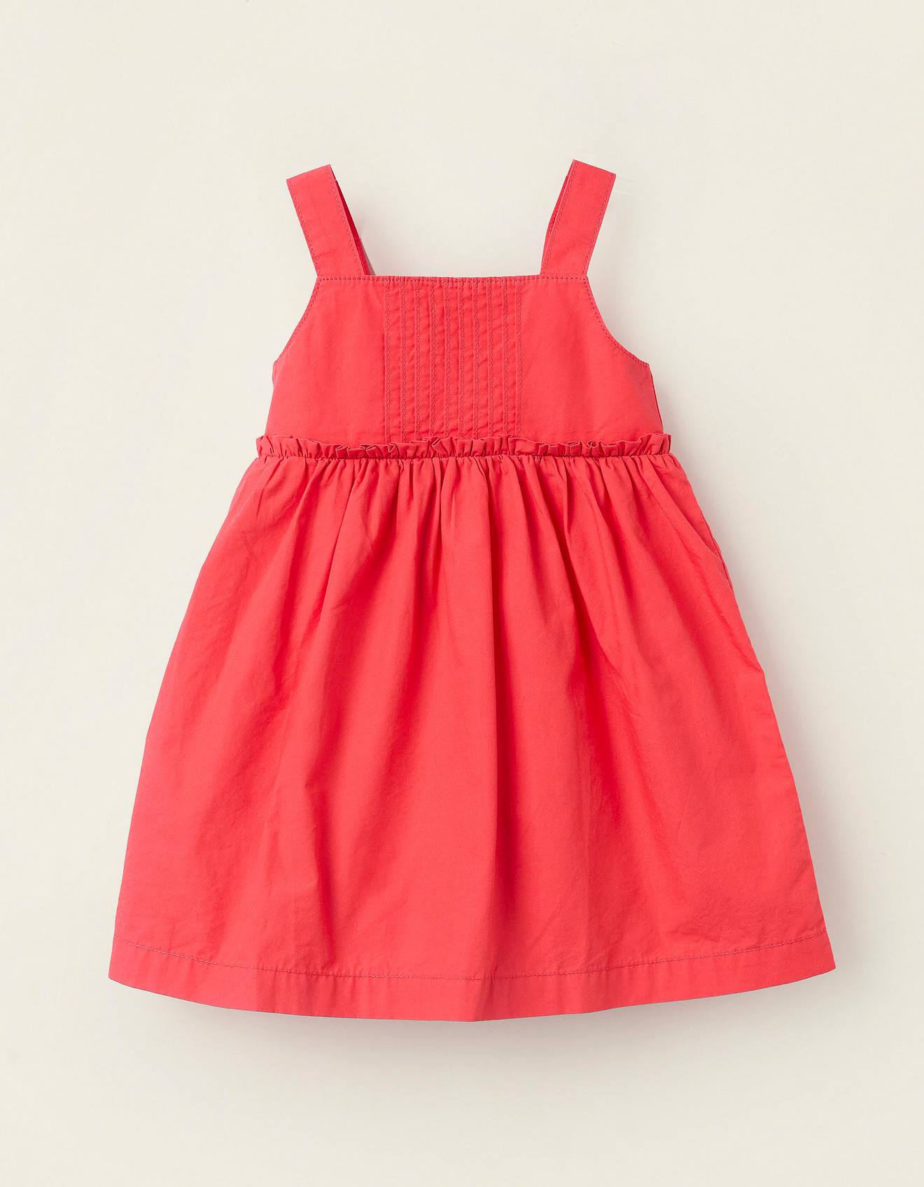 Robe À Bretelles En Popeline Rouge