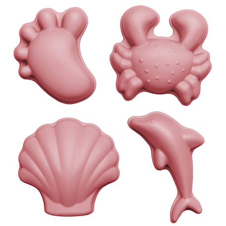 Set de 4 moules de plage en silicone souple Gris+Jaune+Rose+Rouge+Vert+Violet 5 - vertbaudet enfant 