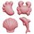 Set de 4 moules de plage en silicone souple Gris+Jaune+Rose+Rouge+Vert+Violet 5 - vertbaudet enfant 