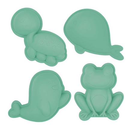 Set de 4 moules de plage en silicone souple Gris+Jaune+Rose+Rouge+Vert+Violet 9 - vertbaudet enfant 